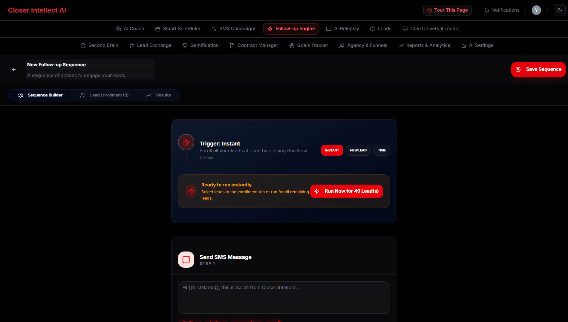 Closer Intellect AI Dashboard Preview